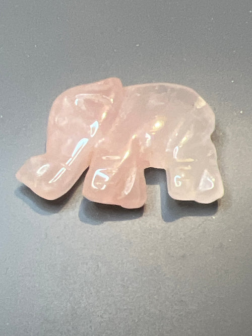 Crystal elephant - rose quartz