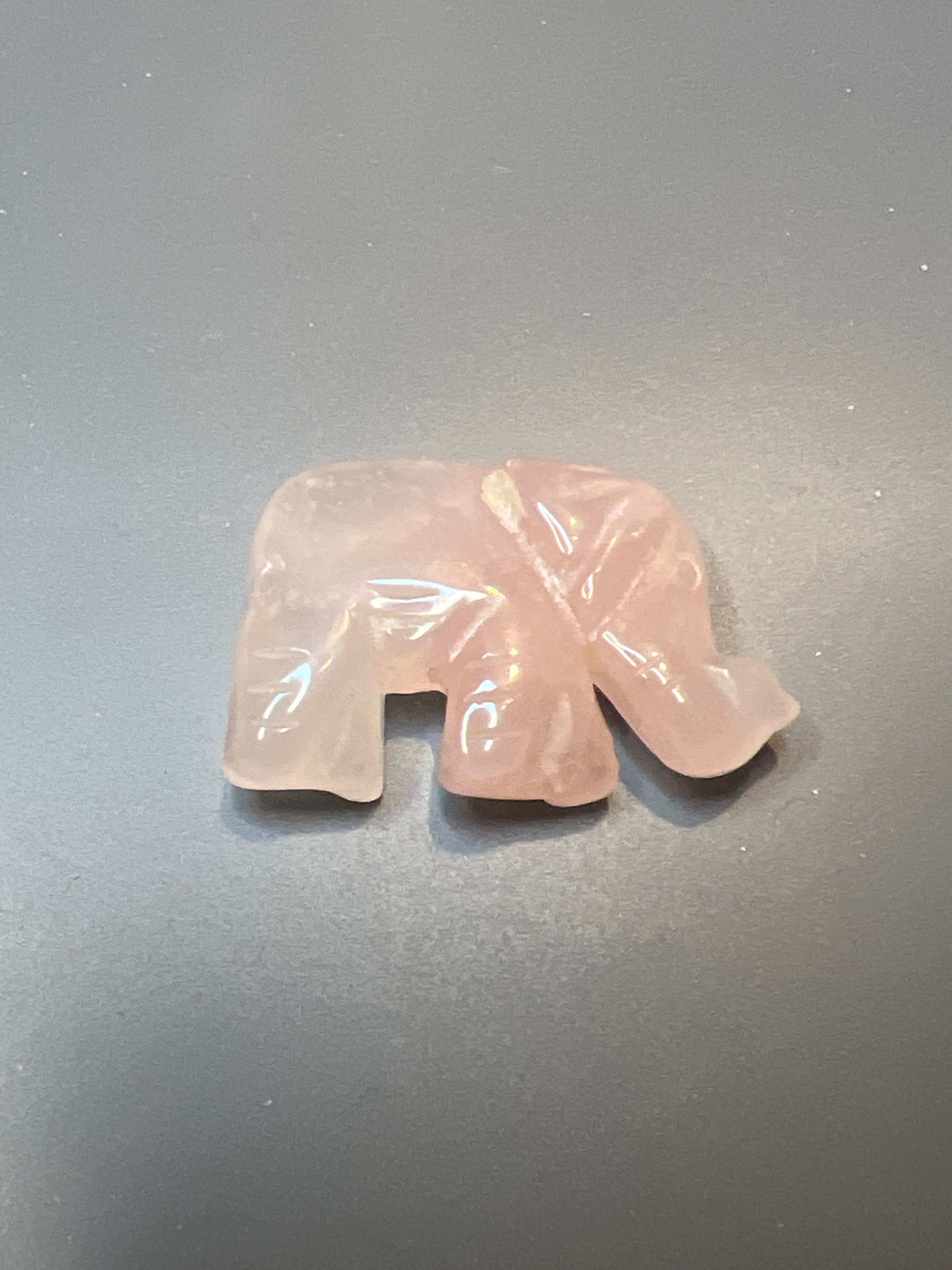 Crystal elephant - rose quartz